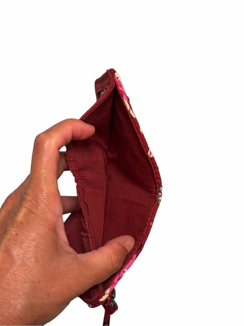Vera Bradley Holiday Hounds Quilted Zip Red Dog Holiday Essential Small Wallet